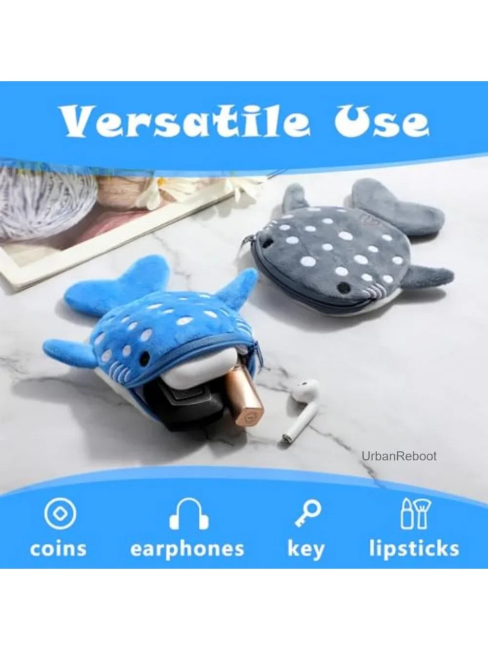 Plush Mini Coin Purse Set Zipper Pouch Wallet for Coins Cards Keys
